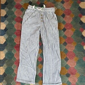 Mini Boden Blue and White Striped Pants